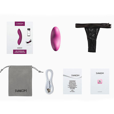 Foto 9 do produto Vibrador de Clitóris Recarregável com 11 Modos de Vibração e Calcinha - Svakom Edeny |  9 x 3 cm