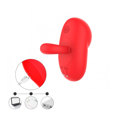 Vibrador de Clitóris em Silicone com 10 Modos de Sucção, Alça para os Dedos e Recarregável - I-moon Bee | 8,1 x 4,1 cm