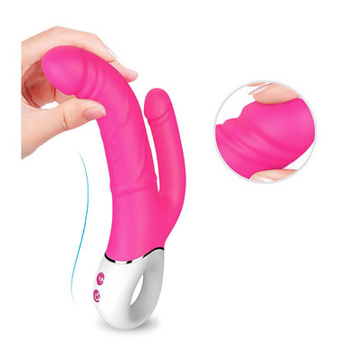 Foto 9 do produto Vibrador com Dupla Penetração em Formato de Pênis, Recarregável com 9 Modos de Vibração - S-Hande Jakiro | Disponível em 2 Cores