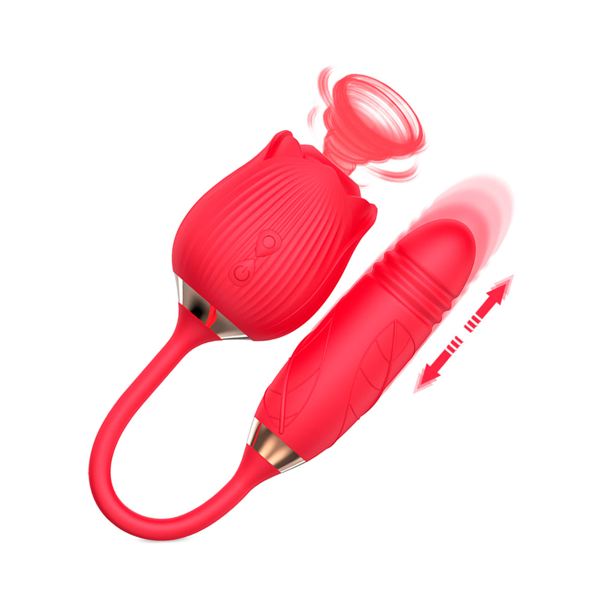 Vibrador Duplo Flexível em Silicone com 10 Tipos de Movimento de Vai e Vem e Pulsações - Vibrator | Disponível em 2 cores - 10