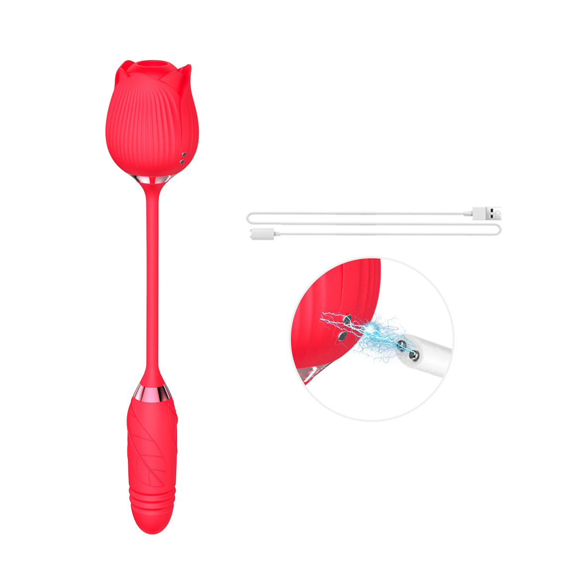 Vibrador Duplo Flexível em Silicone com 10 Tipos de Movimento de Vai e Vem e Pulsações - Vibrator | Disponível em 2 cores - 15