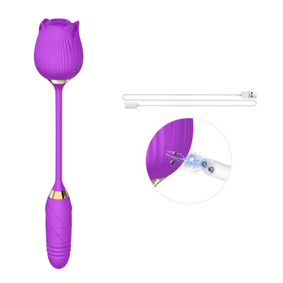 Foto 8 do produto Vibrador Duplo Flexível em Silicone com 10 Tipos de Movimento de Vai e Vem e Pulsações - Vibrator | Disponível em 2 cores