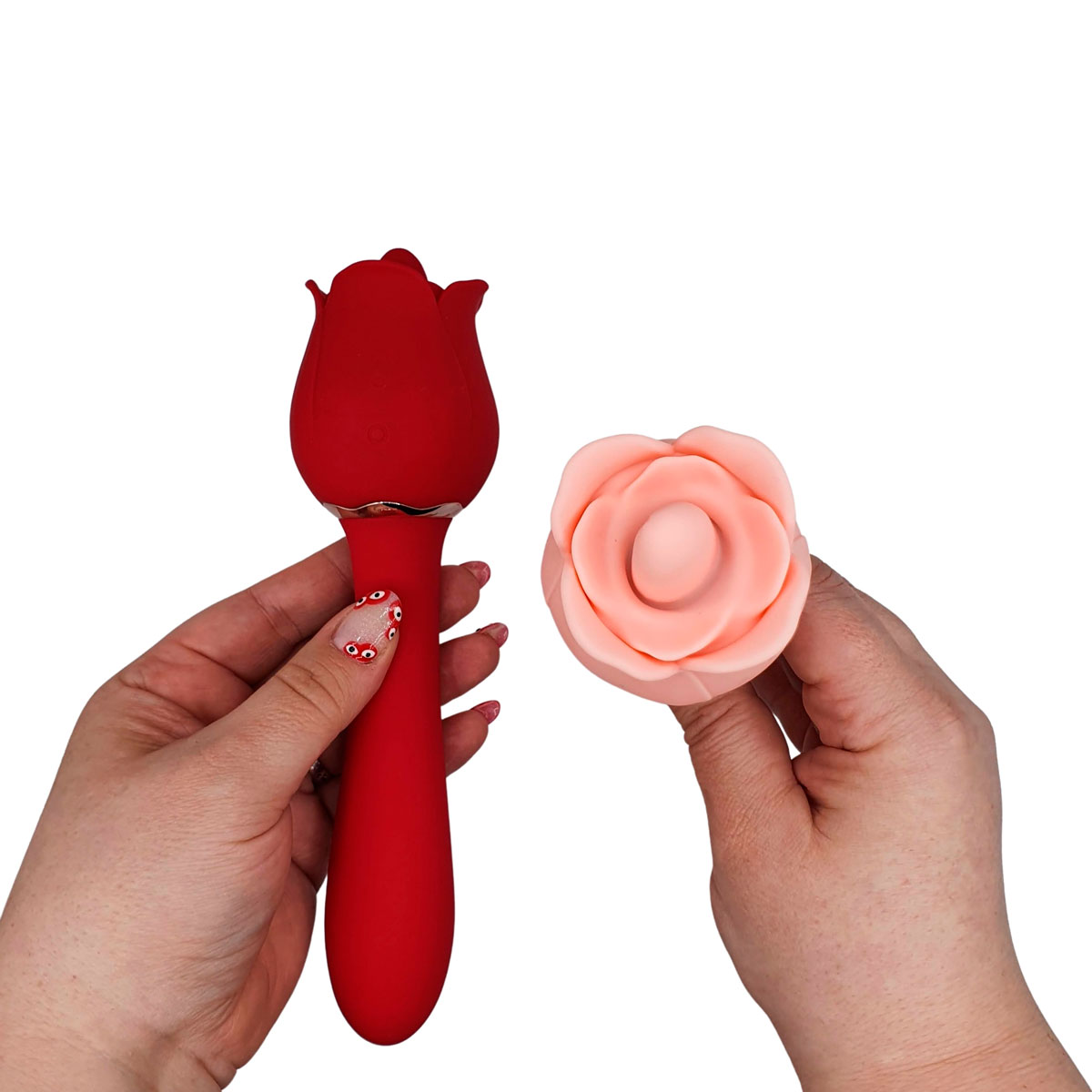 Vibrador Duplo Flexível em Silicone com 9 Modos de Vibrações e Língua Estimuladora - S-Hande Rose Pro 6 | Disponível em 2 Cores - 6
