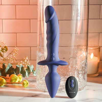 Vibrador Duplo com Penetrador e Plug Anal, 10 Modos de Vibração, Controle Remoto e Recarregável - Gender X Dual Defender | 12,5 x 3,4 cm