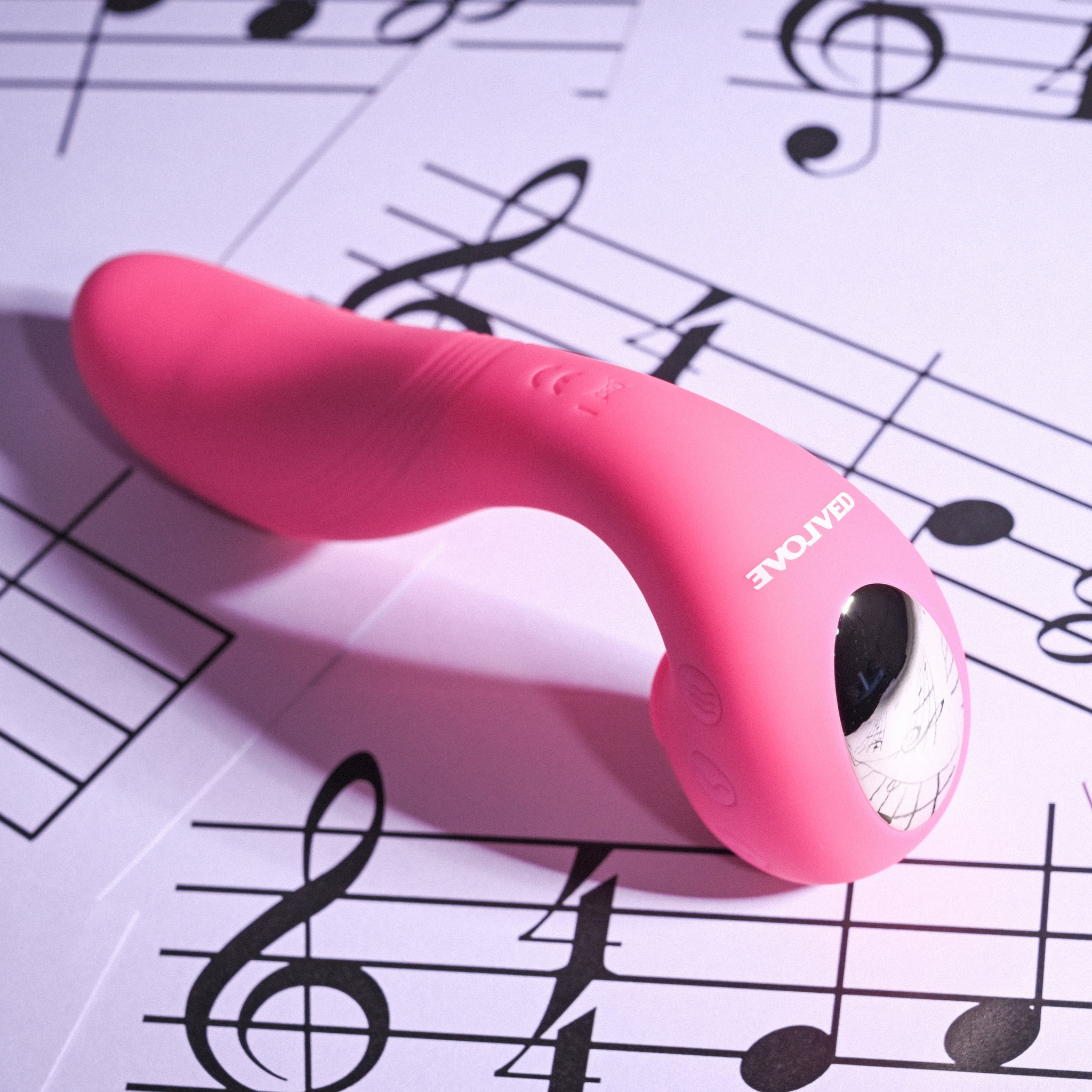 Vibrador Duplo Recarregável com 3 Motores,  Língua Estimuladora, Pulsação e 10 Vibrações - Evolved The Note | 12 x 3,3 cm - 4