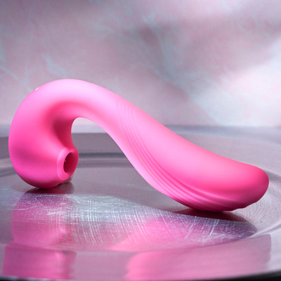 Foto 2 do produto Vibrador Duplo Recarregável com 3 Motores,  Língua Estimuladora, Pulsação e 10 Vibrações - Evolved The Note | 12 x 3,3 cm