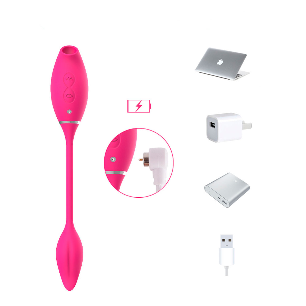 Vibrador Duplo Recarregável com 5 Modos de Pulsação e 10 Modos de Vibrações - Massager Vip Mix | 26 x 4,2 cm - 4