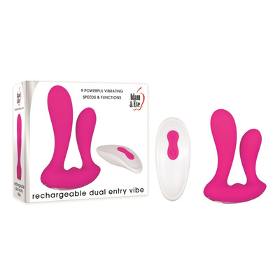 Foto 1 do produto Vibrador Duplo Recarregável com 9 Modos de Vibração e Controle Remoto Sem Fio - Adam & Eve Rechargeable Dual Entry Vibe | 6,1 x 2,4 cm | 8,7 x 2,9 cm