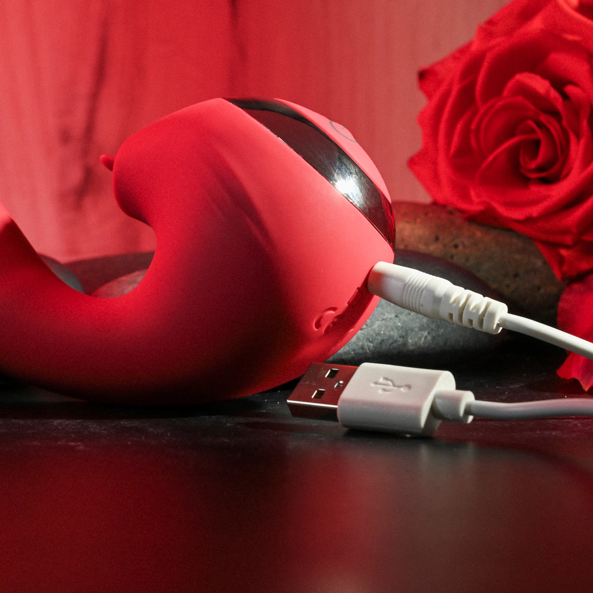 Vibrador Duplo Recarregável com Língua Estimuladora, Pulsação e Vibração - Adam & Eve Eve's Clit Loving Thumper Vibe | 10 x 3,5 cm - 5