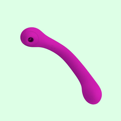 Foto 2 do produto Vibrador Duplo Recarregável em Silicone com 12 Modos de Vibração e 4 Níveis de Pulsação - Pretty Love Alex | 19,5 x 3,9 cm