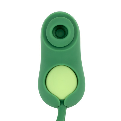 Foto 4 do produto Vibrador Duplo Recarregável em Silicone com Formato Lúdico de Ervilha, 9 Modos de Vibração, 6 Níveis de Pulsação e Resistente à Água - S-Hande Pea Pod | Cor: Verde