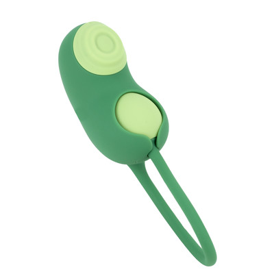 Foto 2 do produto Vibrador Duplo Recarregável em Silicone com Formato Lúdico de Ervilha, 9 Modos de Vibração, 6 Níveis de Pulsação e Resistente à Água - S-Hande Pea Pod | Cor: Verde
