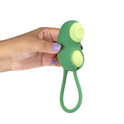 Vibrador Duplo Recarregável em Silicone com Formato Lúdico de Ervilha, 9 Modos de Vibração, 6 Níveis de Pulsação e Resistente à Água - S-Hande Pea Pod