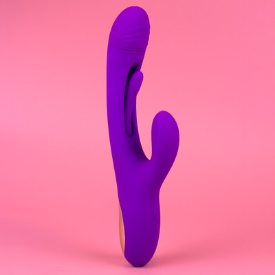 Foto 4 do produto Vibrador Rabbit com Motor Triplo em Silicone com 7 Modos de vibração, 7 Movimentos de Língua e Recarregável - Exclusiva Anita | 14,5 x 4,2 cm