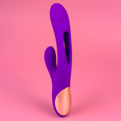 Foto 6 do produto Vibrador Rabbit com Motor Triplo em Silicone com 7 Modos de vibração, 7 Movimentos de Língua e Recarregável - Exclusiva Anita | 14,5 x 4,2 cm