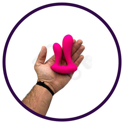 Foto 8 do produto Vibrador Duplo em Silicone Aveludado com 9 Modos de Vibrações e Controle Remoto sem Fio - S Hande Mento RCT | Disponível em 2 Cores