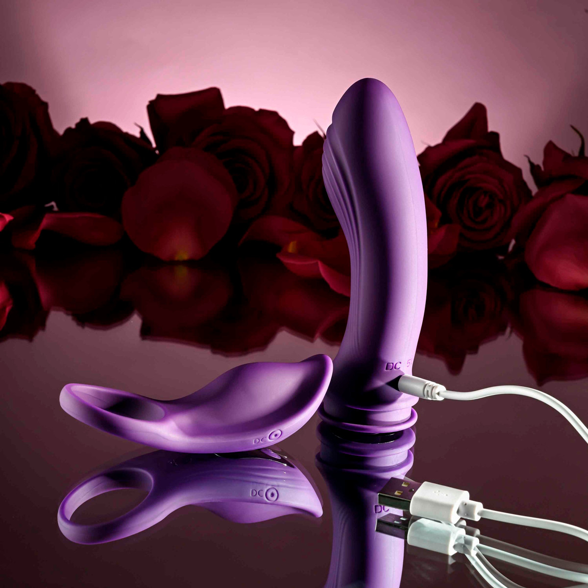 Vibrador Duplo em Silicone com Design Versátil, 10 Modos de Vibração, Recarregável e Resistente à Água - Evolved Playboy Mix & Match | 10 x 3,4 cm - 7