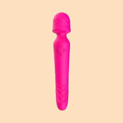 Foto 1 do produto Vibrador Massageador Duplo Varinha Mágica e Ponto G em Silicone com 7 Modos de Vibração e Função de Aquecimento, Recarregável - Massager | 23 x 4,5 cm