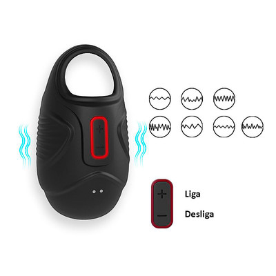 Foto 2 do produto Vibrador de Escroto em Silicone com Anel Peniano, 7 Modos de Vibração e Carregamento via Cabo USB - SI Egg Pro | 5 x 5,2 cm