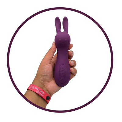 Vibrador Estimulador de Clítoris em Formato de Coelho, Recarregável e 10 Modos de Vibração - Vibe | 18 x 3,6 cm | Disponível em 2 Cores