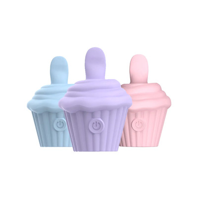 Vibrador Estimulador de Clitóris em Formato de Cupcake com 10 Movimentos de Língua - SI Play Soft Vibrating Egg | 7,7 x 5,4 cm | Disponível em 3 Cores