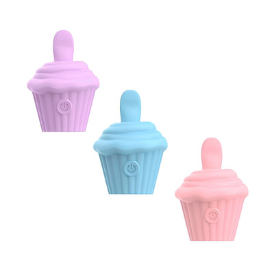 Foto 2 do produto Vibrador Estimulador de Clitóris em Formato de Cupcake com 10 Movimentos de Língua - SI Play Soft Vibrating Egg | 7,7 x 5,4 cm | Disponível em 3 Cores