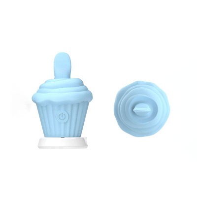 Foto 7 do produto Vibrador Estimulador de Clitóris em Formato de Cupcake com 10 Movimentos de Língua - SI Play Soft Vibrating Egg | 7,7 x 5,4 cm | Disponível em 3 Cores
