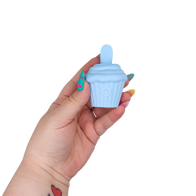Vibrador Estimulador de Clitóris em Formato de Cupcake com 10 Movimentos de Língua - SI Play Soft Vibrating Egg | 7,7 x 5,4 cm | Disponível em 3 Cores