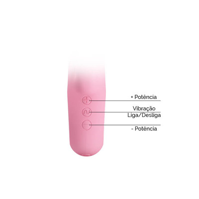 Foto 4 do produto Vibrador de Clitóris e Ponto G com 7 Modos de Vibração, 5 Níveis de Intensidade, Texturas Anelares e Recarregável - Pretty Love Ansel | 9 x 3,6 cm | Disponível em 3 Cores