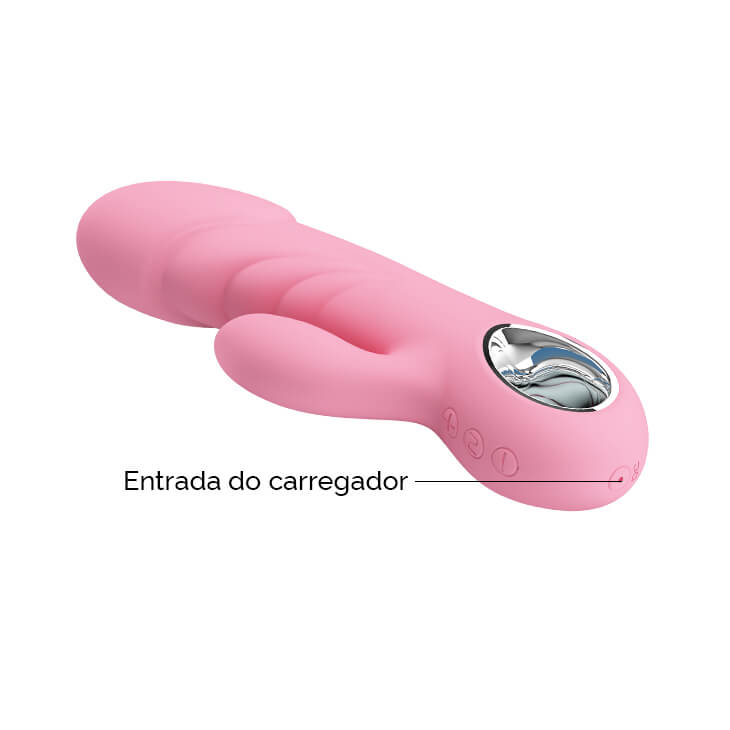 Vibrador de Clitóris e Ponto G com 7 Modos de Vibração, 5 Níveis de Intensidade, Texturas Anelares e Recarregável - Pretty Love Ansel | 9 x 3,6 cm | Disponível em 3 Cores - 3