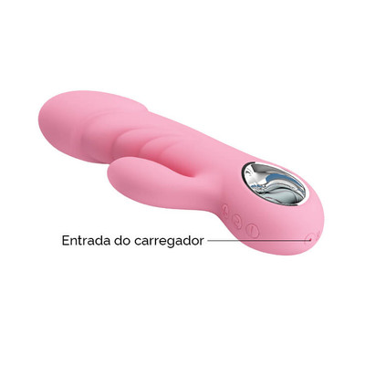 Foto 3 do produto Vibrador de Clitóris e Ponto G com 7 Modos de Vibração, 5 Níveis de Intensidade, Texturas Anelares e Recarregável - Pretty Love Ansel | 9 x 3,6 cm | Disponível em 3 Cores