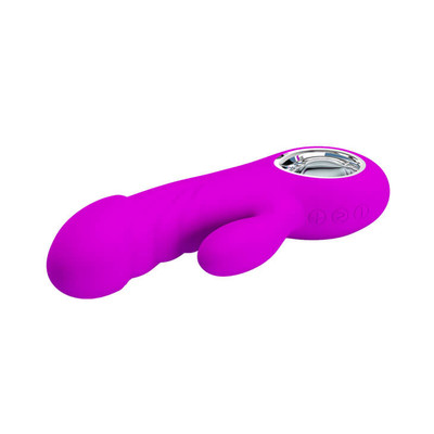 Foto 7 do produto Vibrador de Clitóris e Ponto G com 7 Modos de Vibração, 5 Níveis de Intensidade, Texturas Anelares e Recarregável - Pretty Love Ansel | 9 x 3,6 cm | Disponível em 3 Cores
