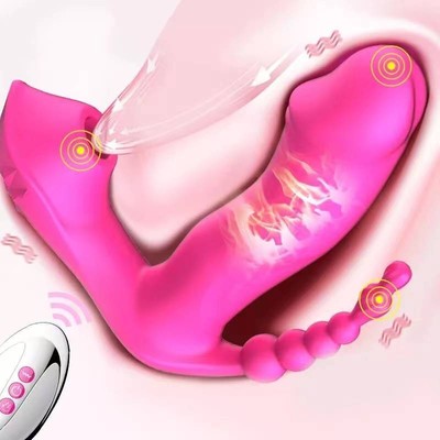 Foto 2 do produto Vibrador Estimulador de Clítoris, Ponto G e Ânus com 7 Modos de Vibrações, 7 Sucções, Função Aquecimento e Controle Remoto - FoxShow | 11,7 x 3,3 cm