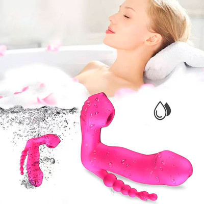 Foto 4 do produto Vibrador Estimulador de Clítoris, Ponto G e Ânus com 7 Modos de Vibrações, 7 Sucções, Função Aquecimento e Controle Remoto - FoxShow | 11,7 x 3,3 cm