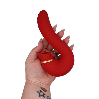 Foto 8 do produto Vibrador Estimulador de Clitóris e Ponto G Recarregável com 4 Modos de Pulsação e 10 Modos de Linguinha | Perfect Lover | Disponível em 2 Cores