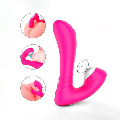 Foto 2 do produto Vibrador Estimulador de Clítoris e Ponto G, Recarregável com 9 Modos de Vibração e Sucção - S-Hande Grey-RCT | 13,5 x 3 cm | Disponível em 2 Cores