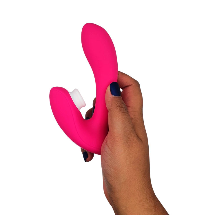 Vibrador Estimulador de Clitóris e Ponto G com 9 Modos de Vibrações, 9 Intensidades de Pulsação e Recarregável - S-Hande Tricker | 11 x 3,3 cm | Disponível em 2 Cores - 9