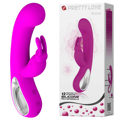 Foto 4 do produto Vibrador Estimulador de Clitóris e Ponto G Recarregável em Formato de Coelho com 12 Modos de Vibrações - Pretty Love Webb | Disponível em 2 Cores