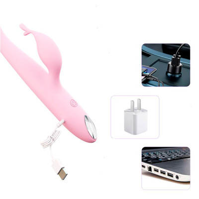 Foto 7 do produto Vibrador Estimulador de Clitóris e Ponto G Recarregável em Silicone com 10 Modos de Vibração - Sherry Vibrator | 12,5 x 2,4 cm