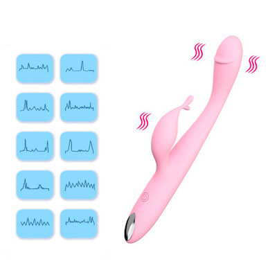 Foto 6 do produto Vibrador Estimulador de Clitóris e Ponto G Recarregável em Silicone com 10 Modos de Vibração - Sherry Vibrator | 12,5 x 2,4 cm