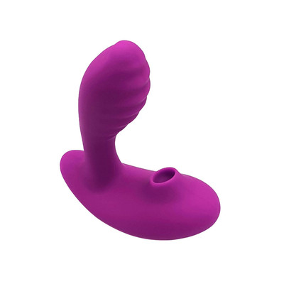 Foto 2 do produto Vibrador Estimulador de Clitóris e Ponto G em Silicone com 10 Modos de Vibrações e Controle Remoto Sem Fio - Sucking Vibrator | 8,5 x 3,1 cm