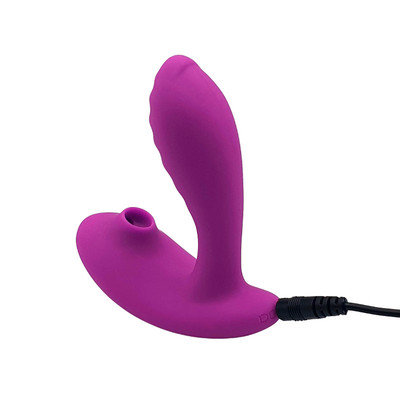 Vibrador Estimulador de Clitóris e Ponto G em Silicone com 10 Modos de Vibrações e Controle Remoto Sem Fio - Sucking Vibrator | 8,5 x 3,1 cm