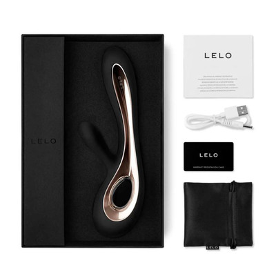 Foto 1 do produto Vibrador Estimulador de Clítoris e Ponto G em Silicone com 8 Modos de Vibrações e Controle da Intensidade da Vibração - LELO Soraya | Cor: Preto