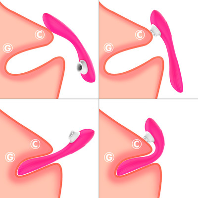 Foto 2 do produto Vibrador Estimulador de Clitóris e Ponto G em Silicone com Língua Estimuladora e 9 Modos de Vibração - S-Hande Shallow | Disponível em 2 Cores