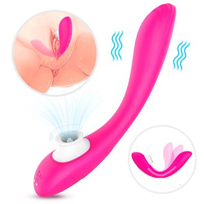 Foto 4 do produto Vibrador Estimulador de Clitóris e Ponto G em Silicone com Língua Estimuladora e 9 Modos de Vibração - S-Hande Shallow | Disponível em 2 Cores