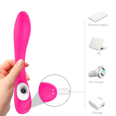 Foto 5 do produto Vibrador Estimulador de Clitóris e Ponto G em Silicone com Língua Estimuladora e 9 Modos de Vibração - S-Hande Shallow | Disponível em 2 Cores