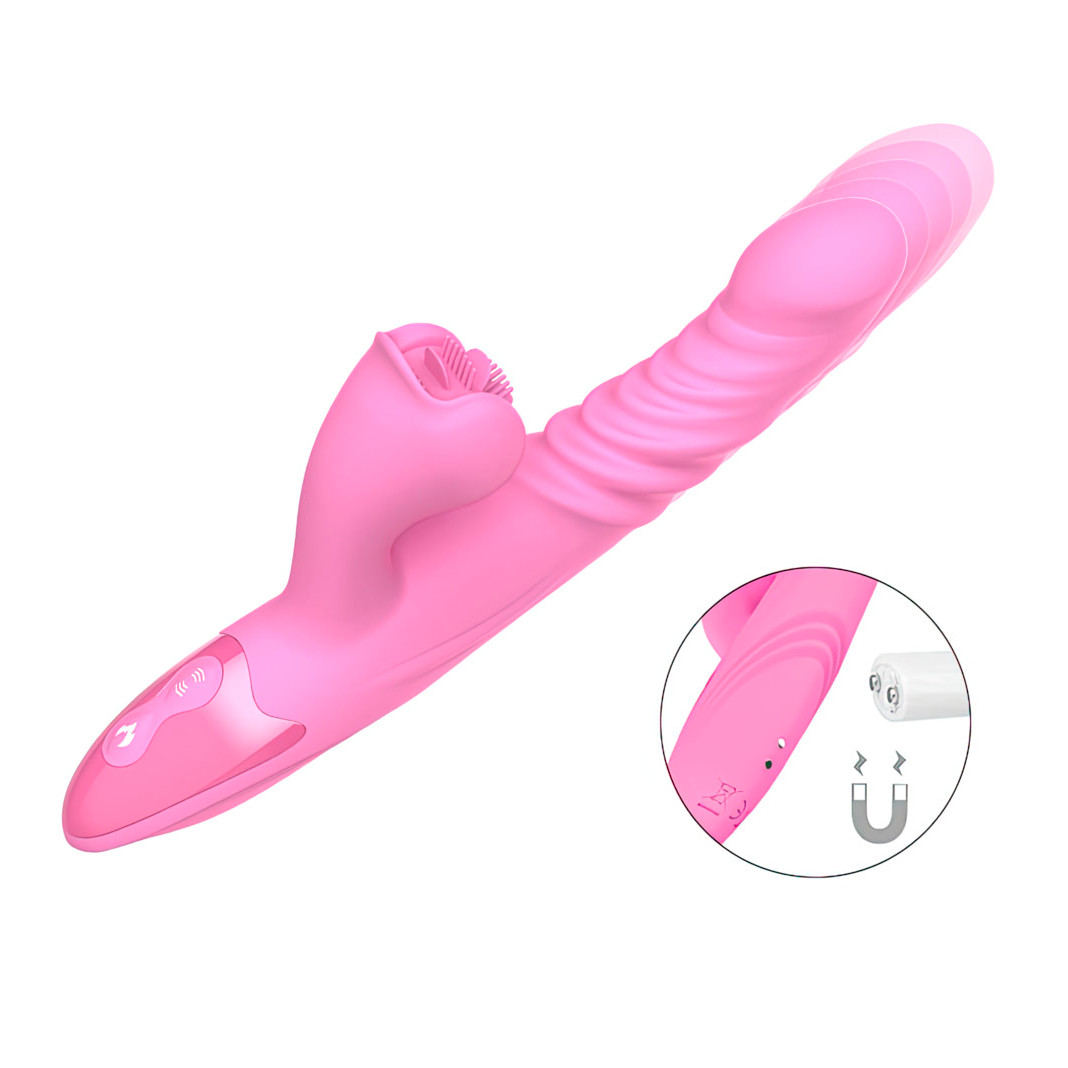 Vibrador Estimulador de Clitóris e Ponto G em Silicone com Aquecimento, 7 Modos de Rotação e Movimento Vai e Vem - Dibe Sex Massager Diana | Disponível em 2 Cores - 3