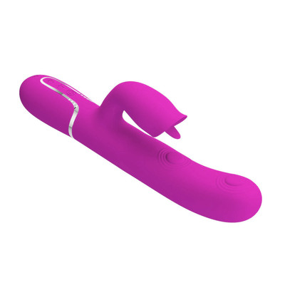 Foto 2 do produto Vibrador Estimulador de Clitóris e Ponto G em Silicone com Turbo, 7 Modos de Pulsação e 7 Movimentos de Língua - Pretty Love Gigi | 12,5 x 3,3 cm