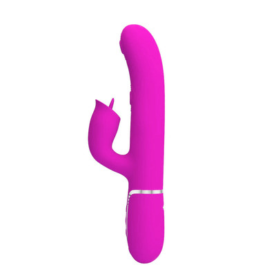 Foto 4 do produto Vibrador Estimulador de Clitóris e Ponto G em Silicone com Turbo, 7 Modos de Pulsação e 7 Movimentos de Língua - Pretty Love Gigi | 12,5 x 3,3 cm