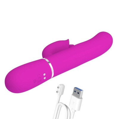 Foto 5 do produto Vibrador Estimulador de Clitóris e Ponto G em Silicone com Turbo, 7 Modos de Pulsação e 7 Movimentos de Língua - Pretty Love Gigi | 12,5 x 3,3 cm